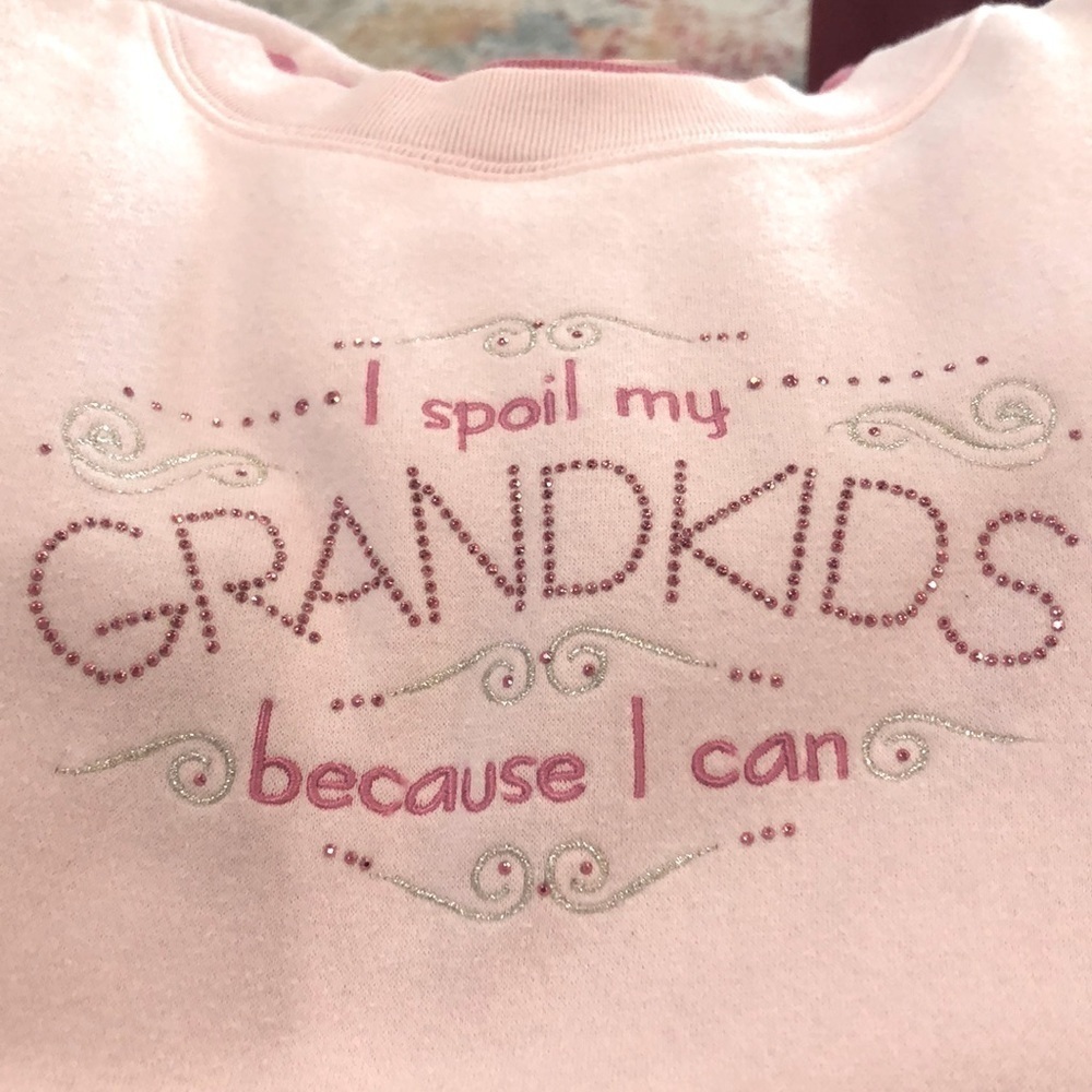 M & C Sportswear pink Grandmacore sweatshirt bling embroidery grandkids. Size L